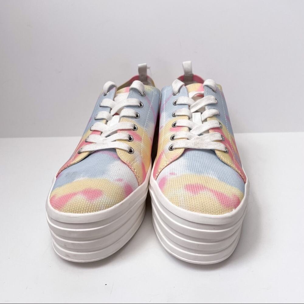 Gianni Binni Platform Lace Up Sneakers Tie Dye Multi Color 8M - Picture 4 of 16